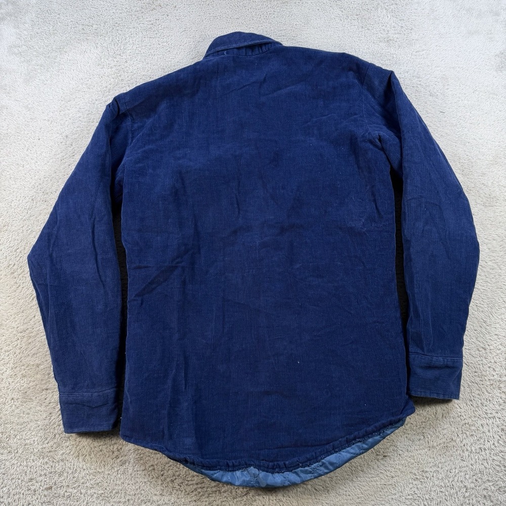 Vintage St Johns Bay Shacket Mens Small Blue Corduroy Quilt Lined Shirt Jacket - Picture 6 of 7